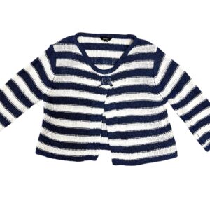 Gilet Zemba rayé bleu taille 1, friperie en ligne, vêtements pas chers en bon état