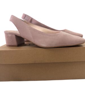 Chaussures neuve rose poudré avec petit talon carré - Pointure 39 - friperie - pas cher - seconde main - oumi friperie