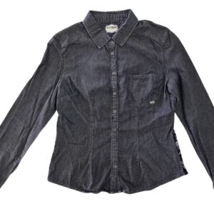 Chemise Kaporal femme en jean gris foncé, dos en dentelle, taille 38 – Mode seconde main tendance