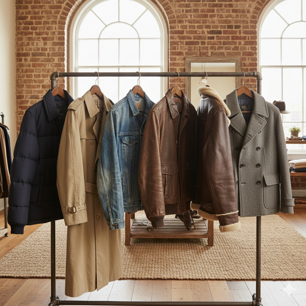 Vestes et manteaux homme de seconde main, élégants et confortables, sélectionnés par Oumi Friperie
