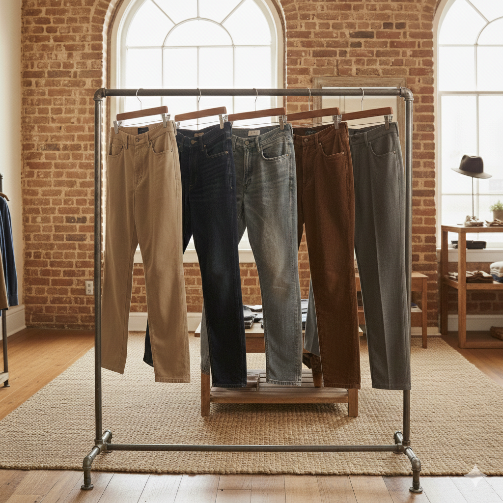 Pantalons et jeans homme de seconde main, confortables et polyvalents, sélection Oumi Friperie