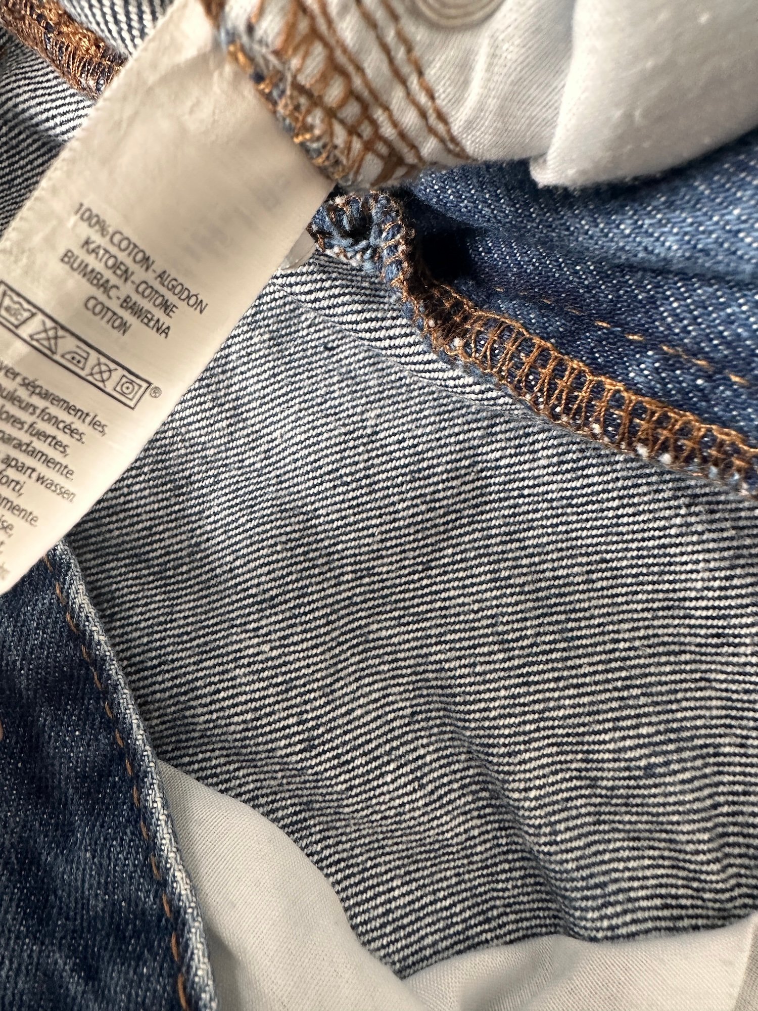Jean femme bleu 100 % coton (T48) – Image 5