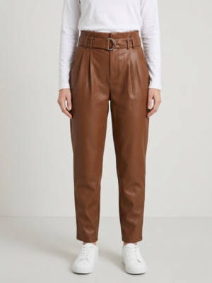 Pantalon effet cuir femme