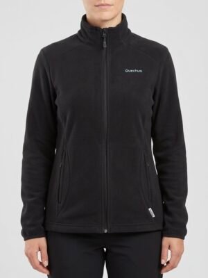 Veste polaire zippée noire Quechua femme taille M portée
