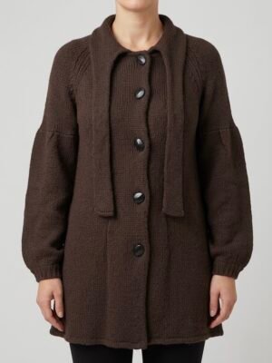 Gilet long marron chocolat Vero Moda femme taille M porté
