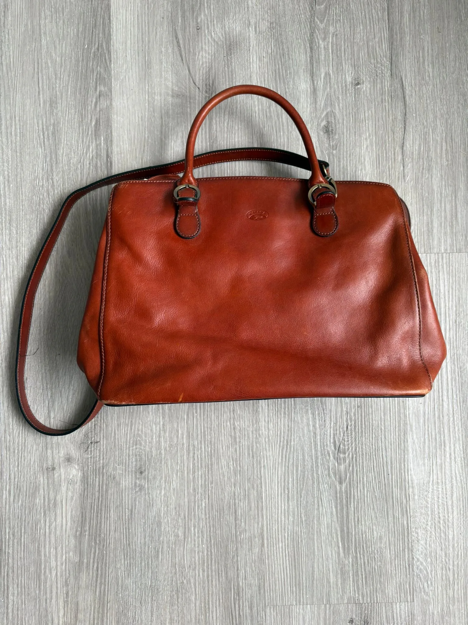 cabas cuir katana marron katana paris dos