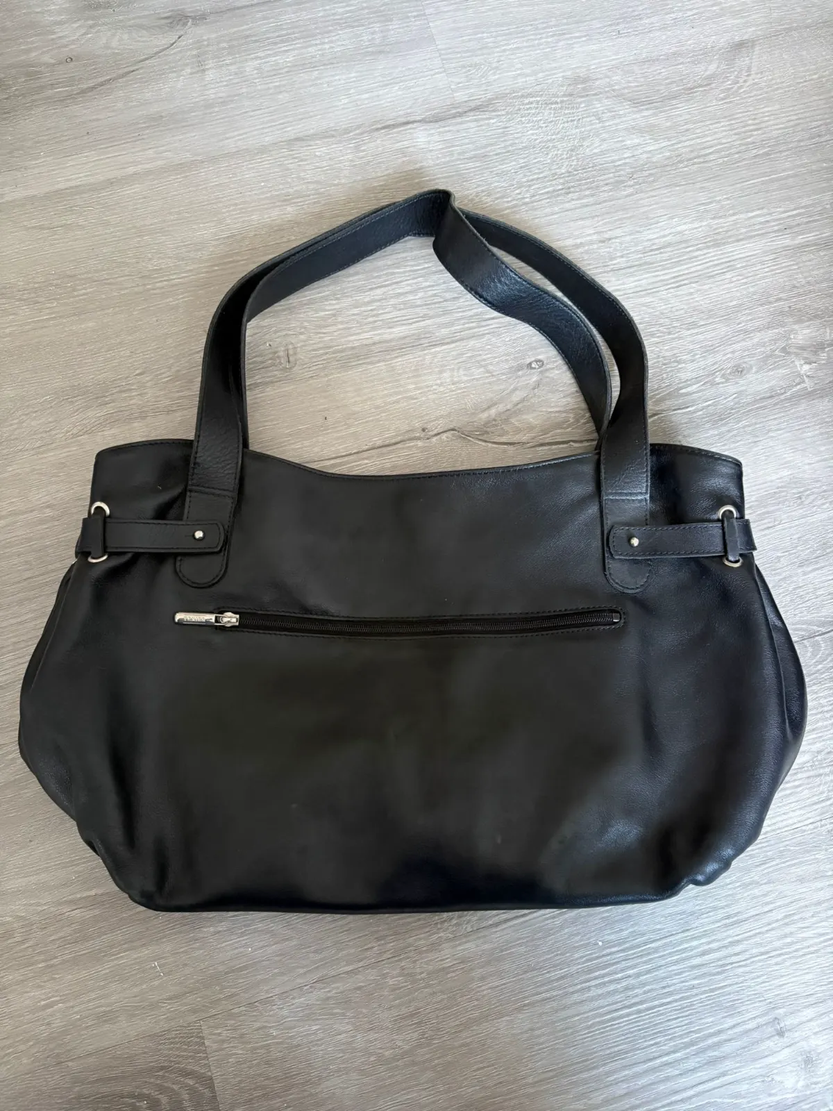cabas cuir texier noir etiquette
