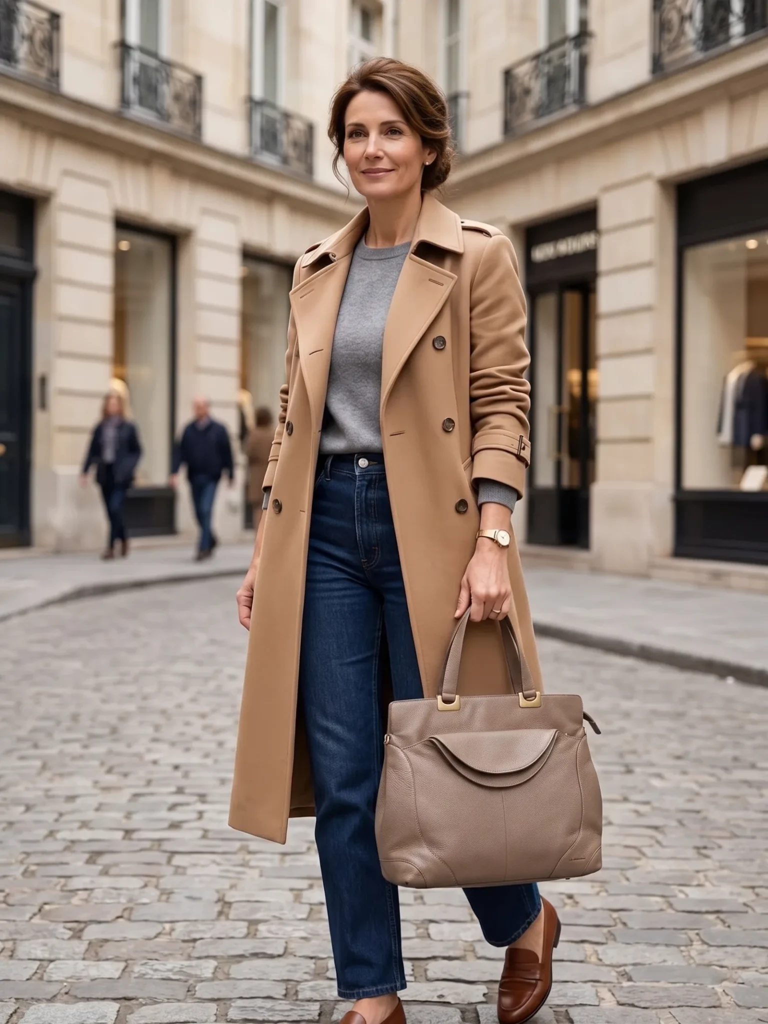 grand cabas la bagagerie beige face