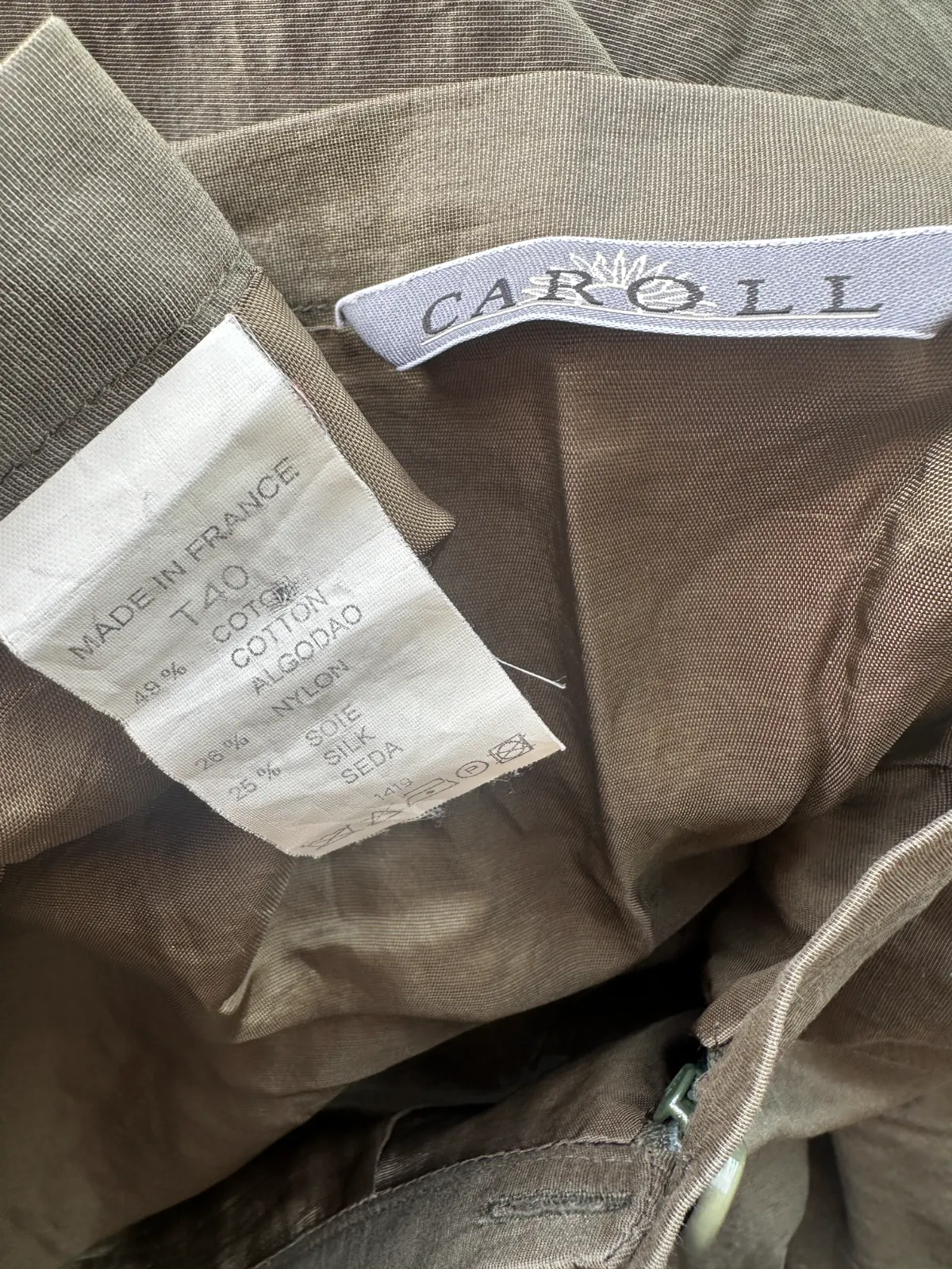 jupe caroll kaki vert etiquette