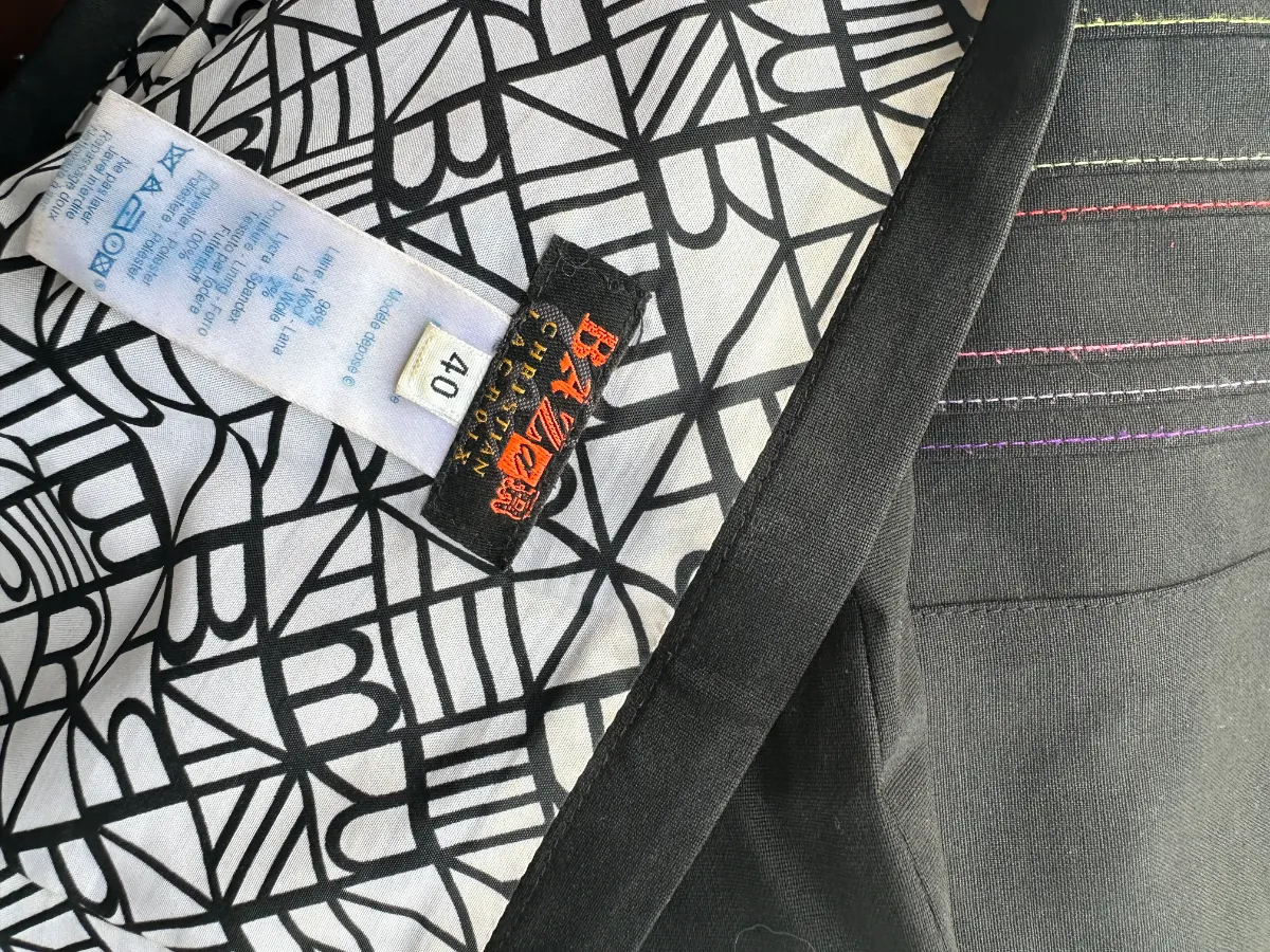 jupe christian lacroix 98 laine noir etiquette