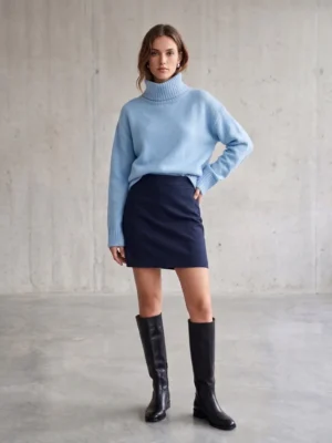 jupe courte adele joris bleu porte
