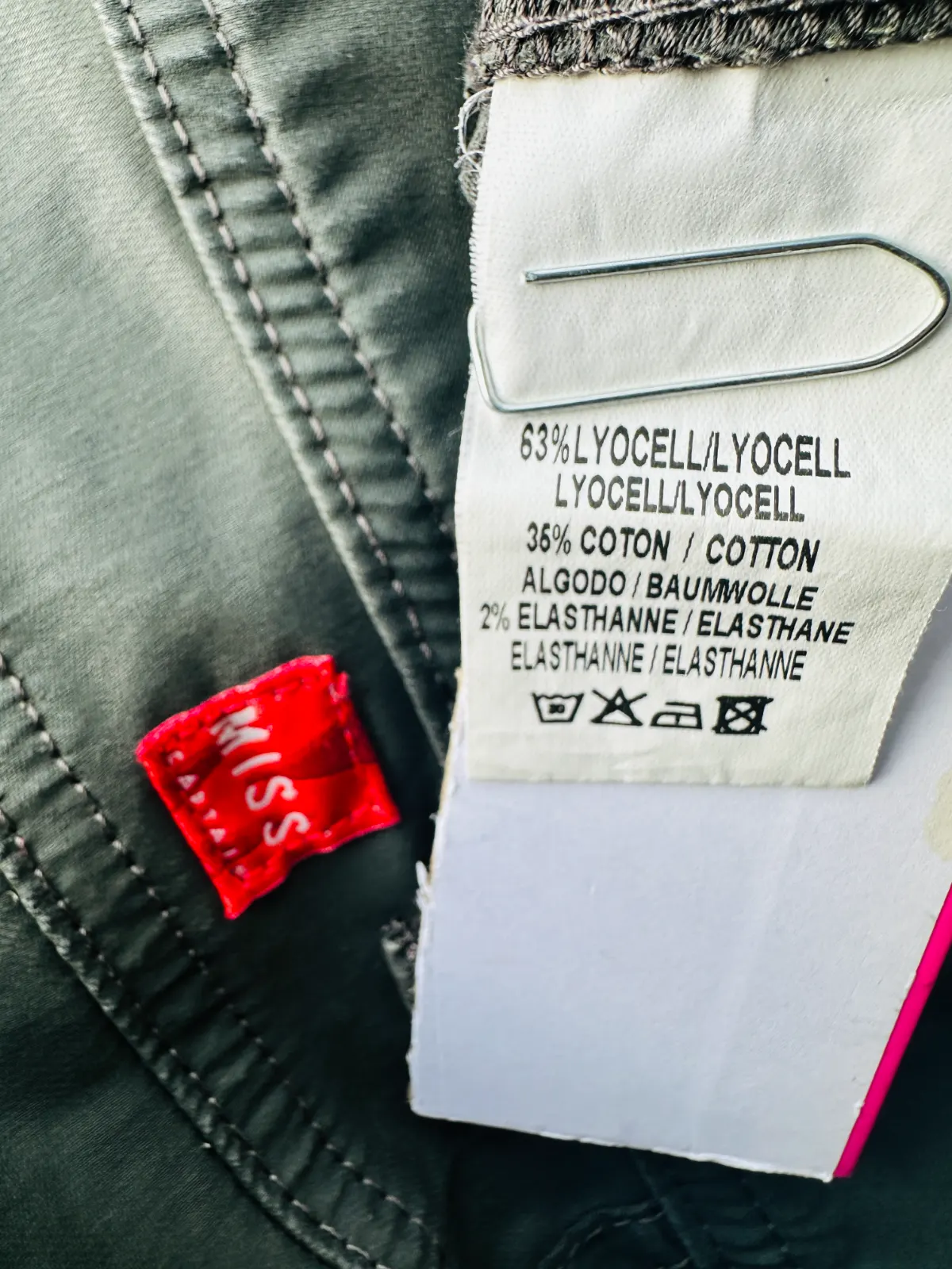 jupe courte kaki esprit cargo miss captain lyocell stretch vert etiquette