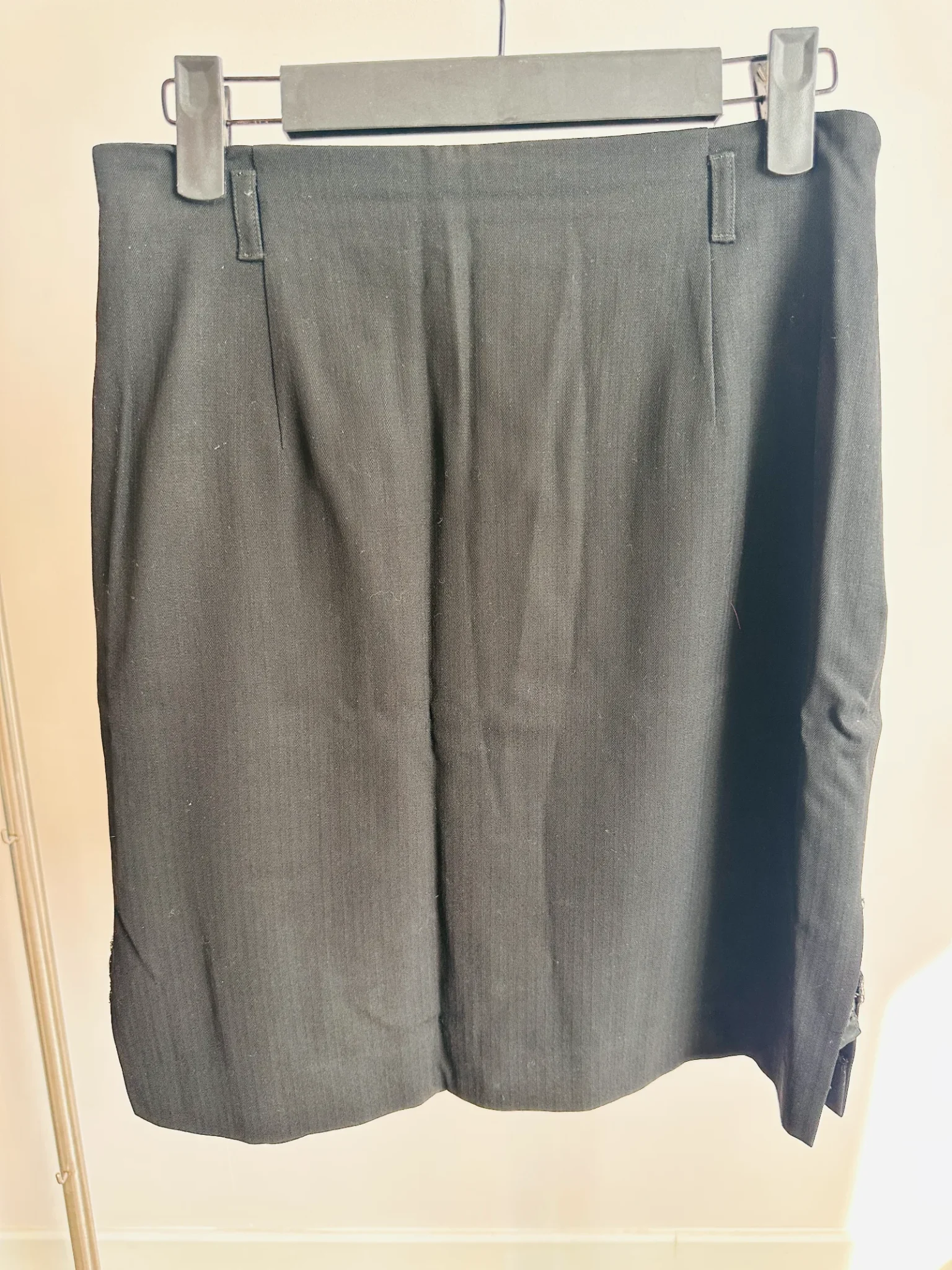 jupe crayon tailleur noir 100 laine ralph lauren noire face