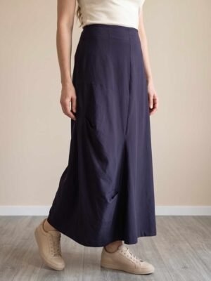 jupe longue prune vintage taille 42 portee