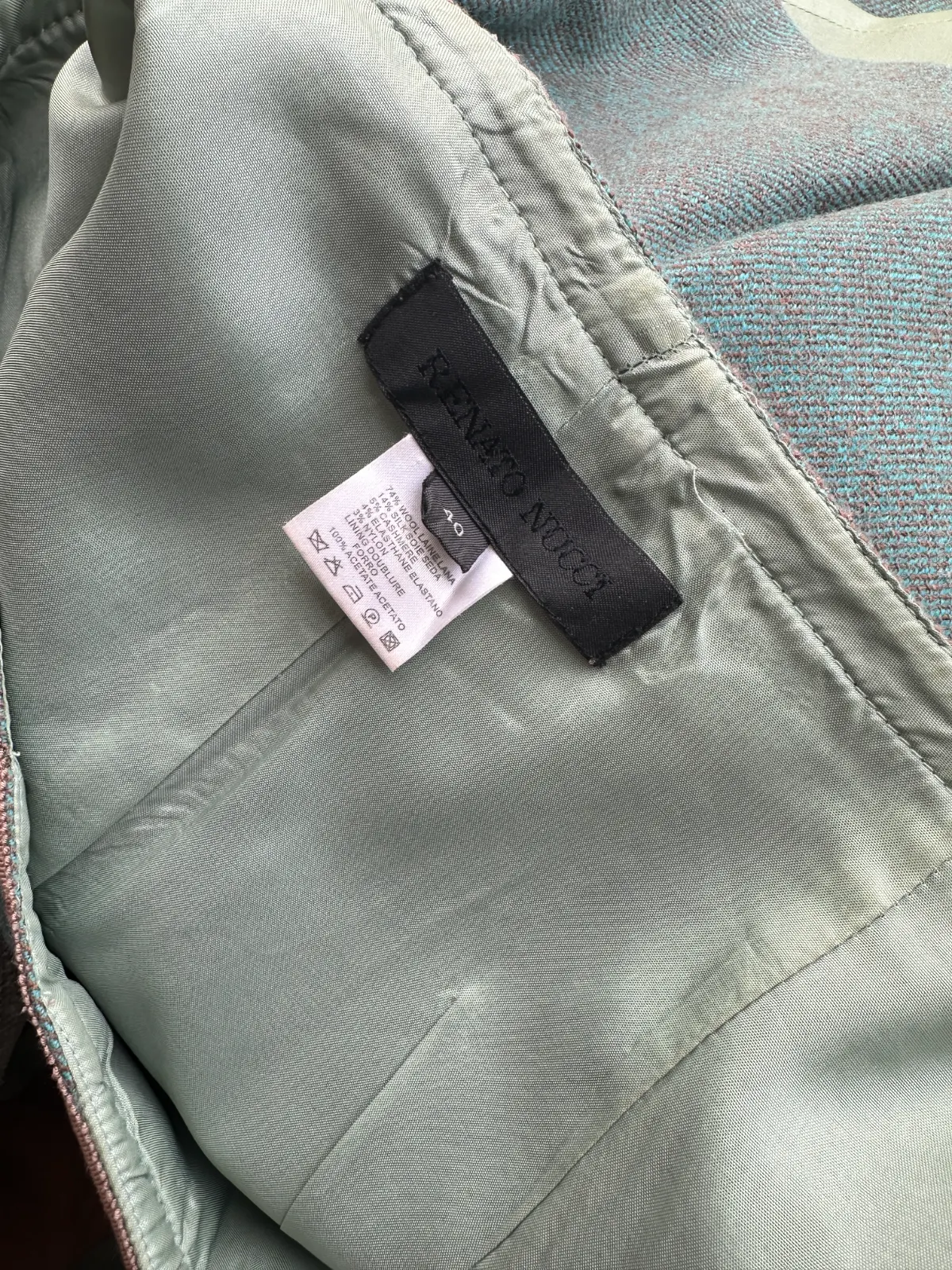 jupe renato nucci cashmere soie laine vert etiquette