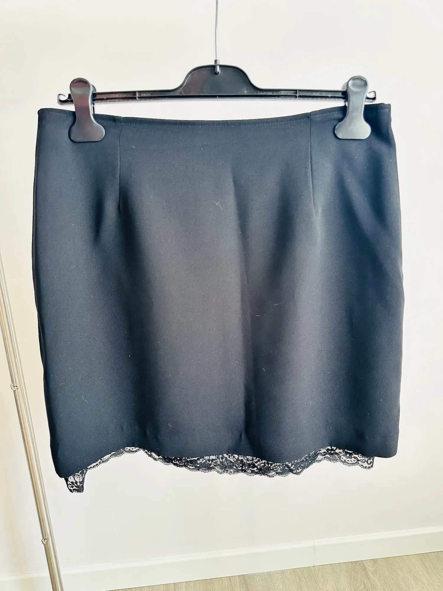 jupe romantique doublee dentelle eva tralala noire dos