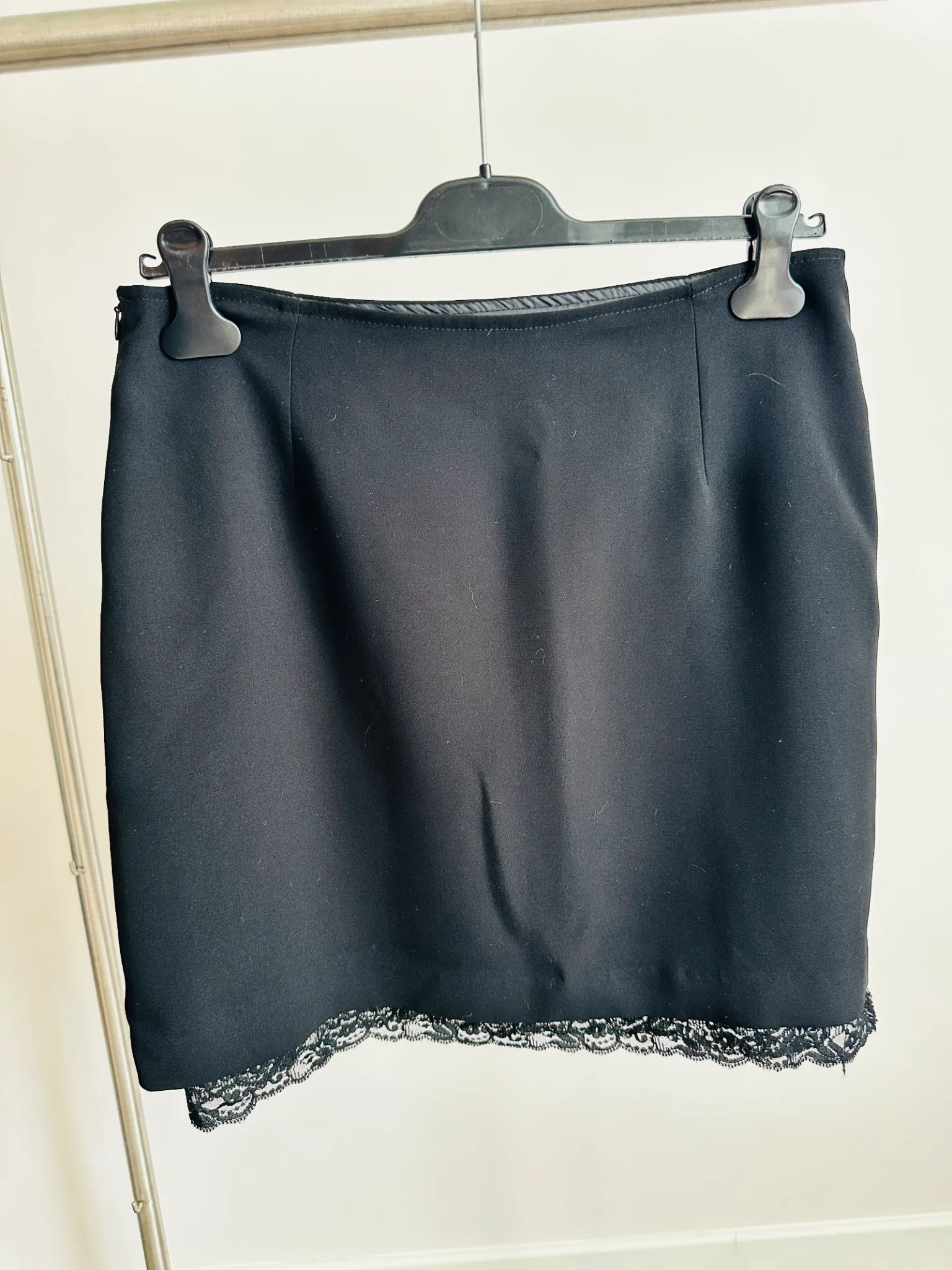 jupe romantique doublee dentelle eva tralala noire face