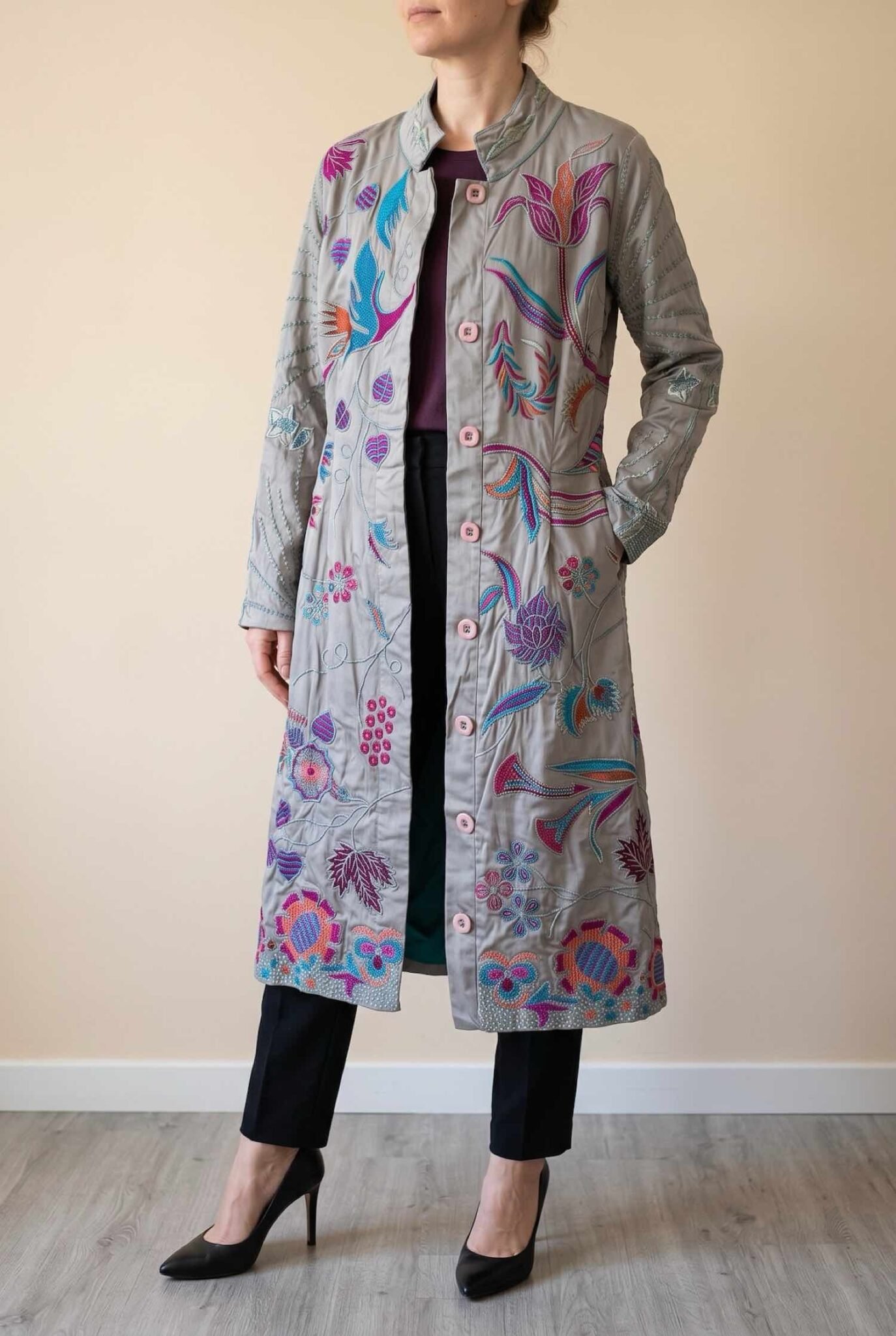 long manteau imprimé occasion