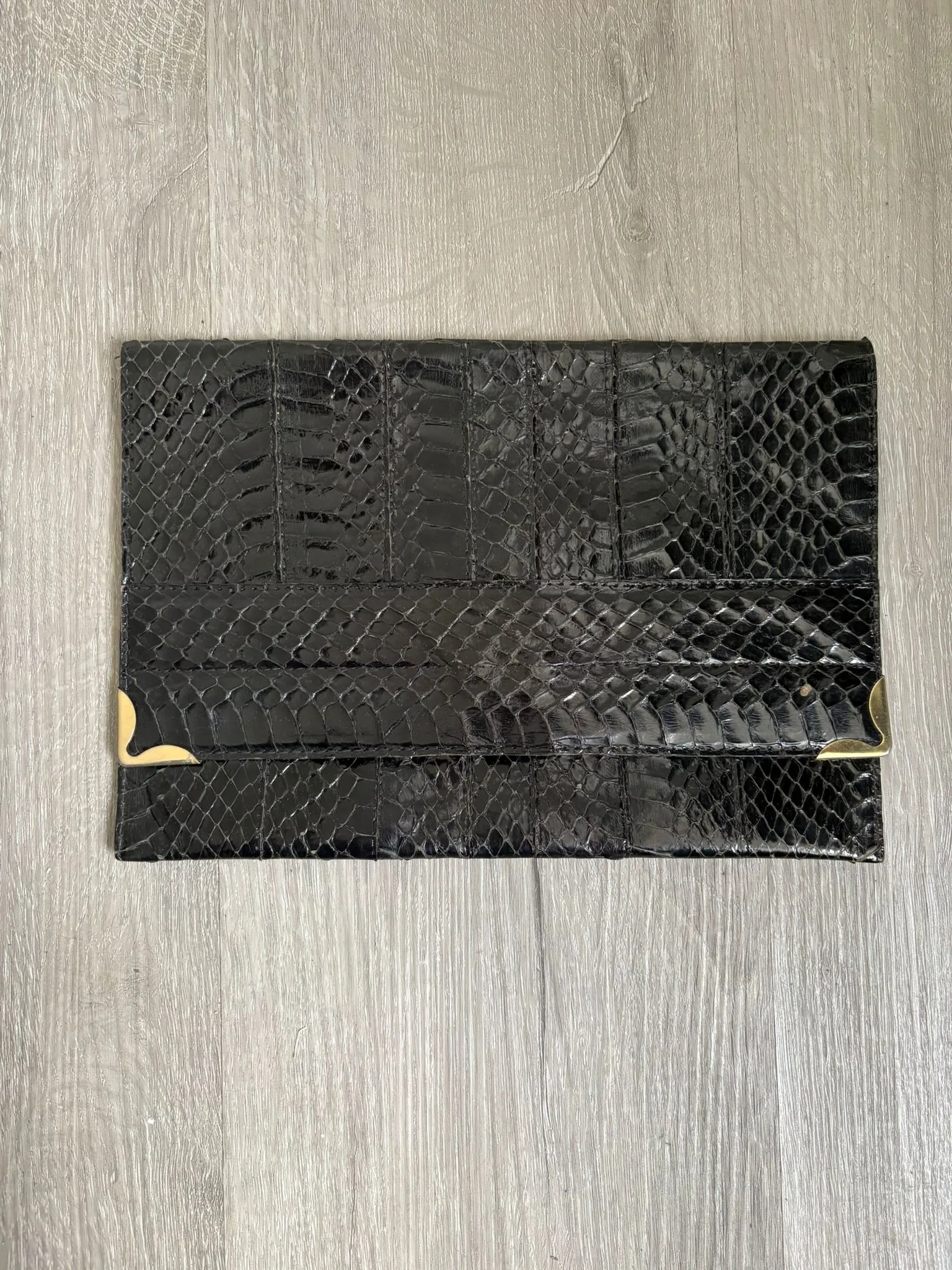 pochette serpent 70s noir vintage sans marque dos