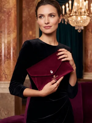 pochette swarovski bordeaux rouge bordeaux porte