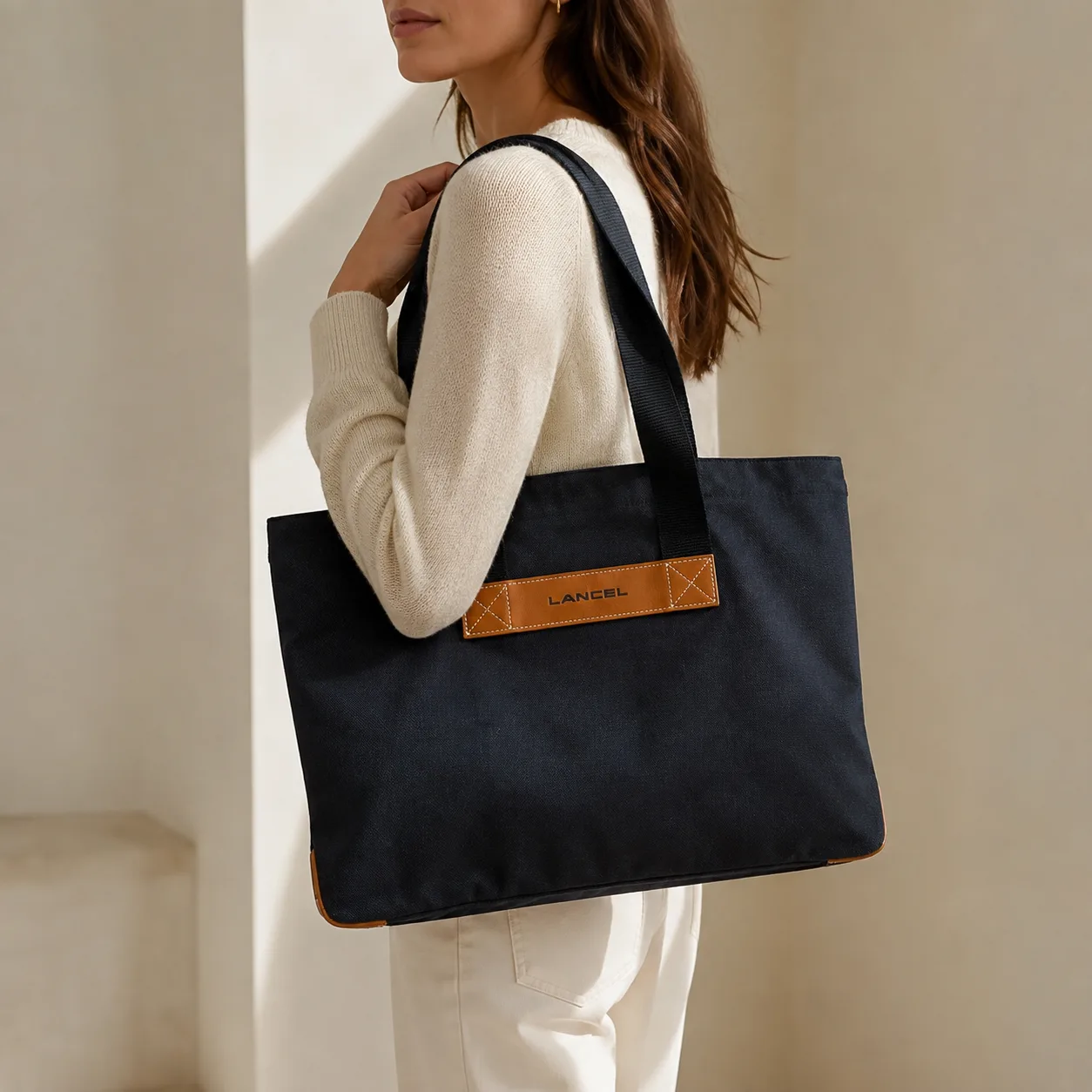 sac cabas lancel noir lancel paris face