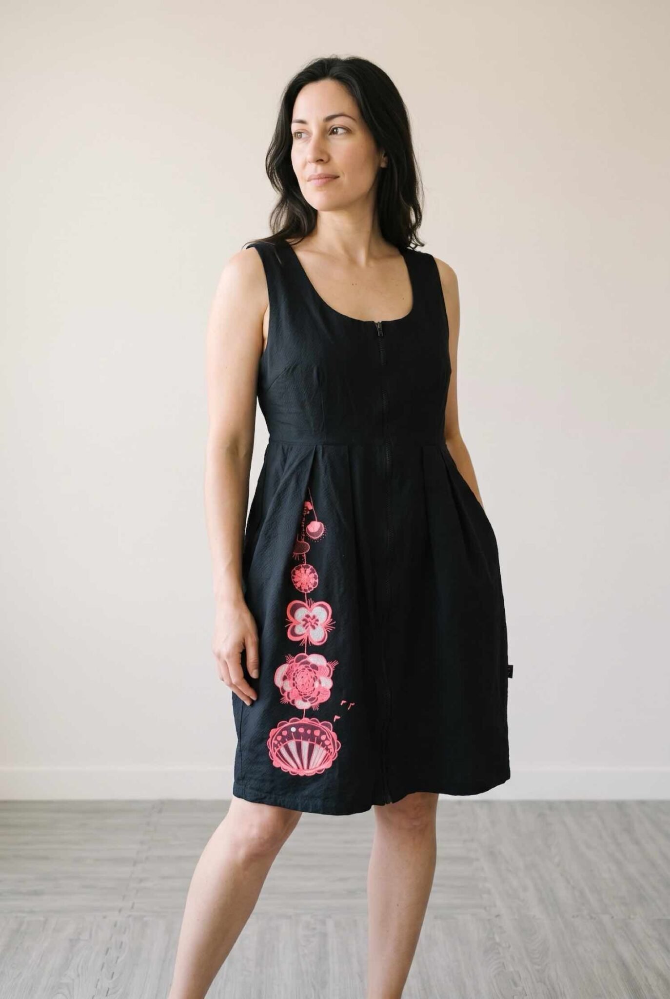robe chasuble sans manche occasion