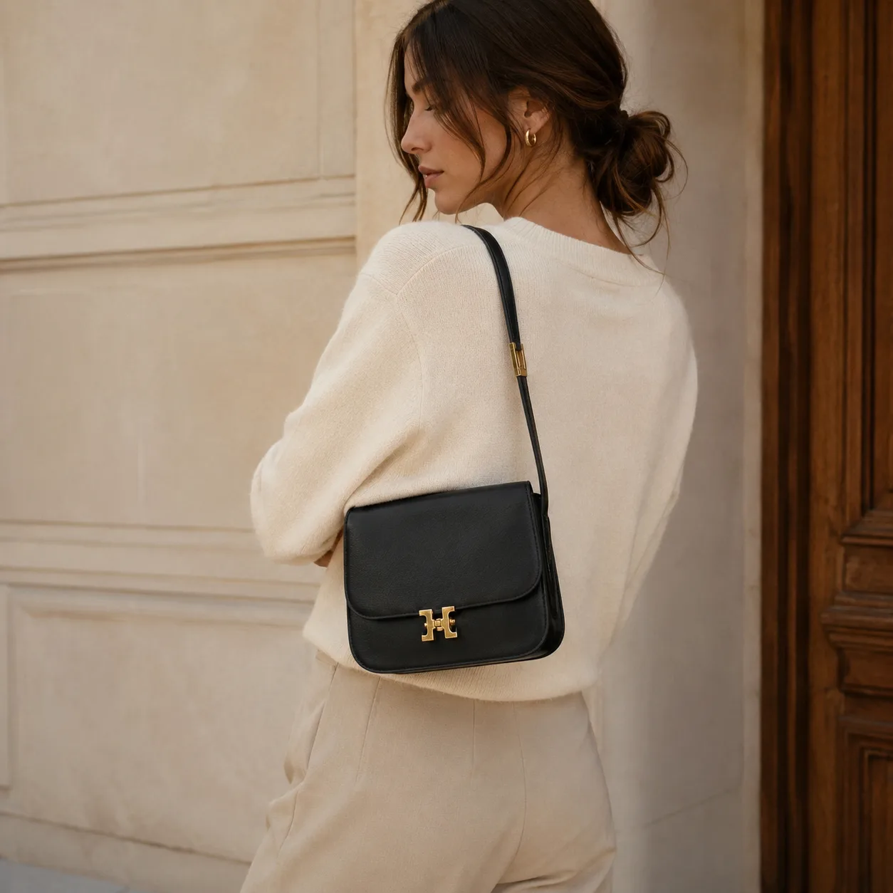 sac bandouliere pourchet noir pourchet paris porte