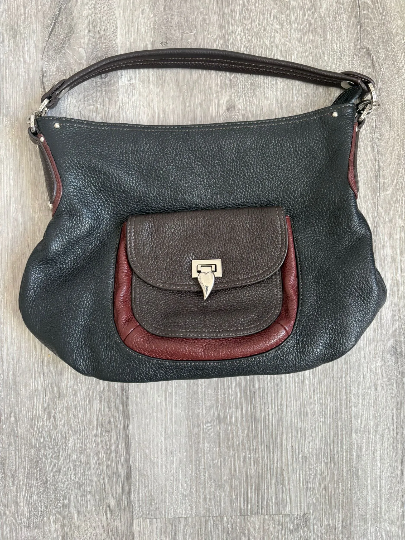 sac hobo lancaster tricolore noir marron bordeaux dos