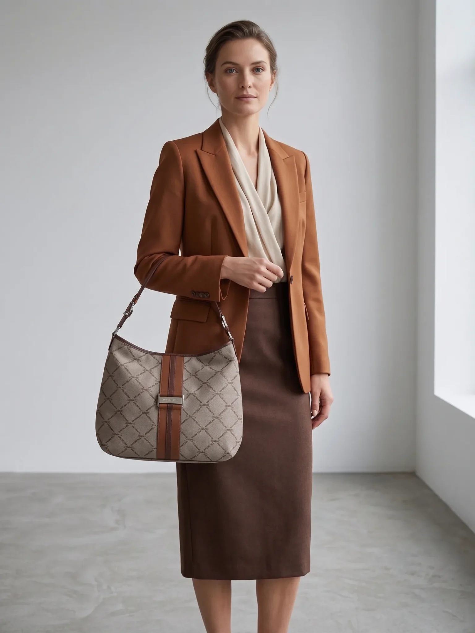 sac hobo longchamp lm marron beige longchamp paris face