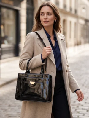 sac medecin verni noir sans marque face