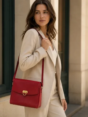sac trotteur rouge artisanal porte