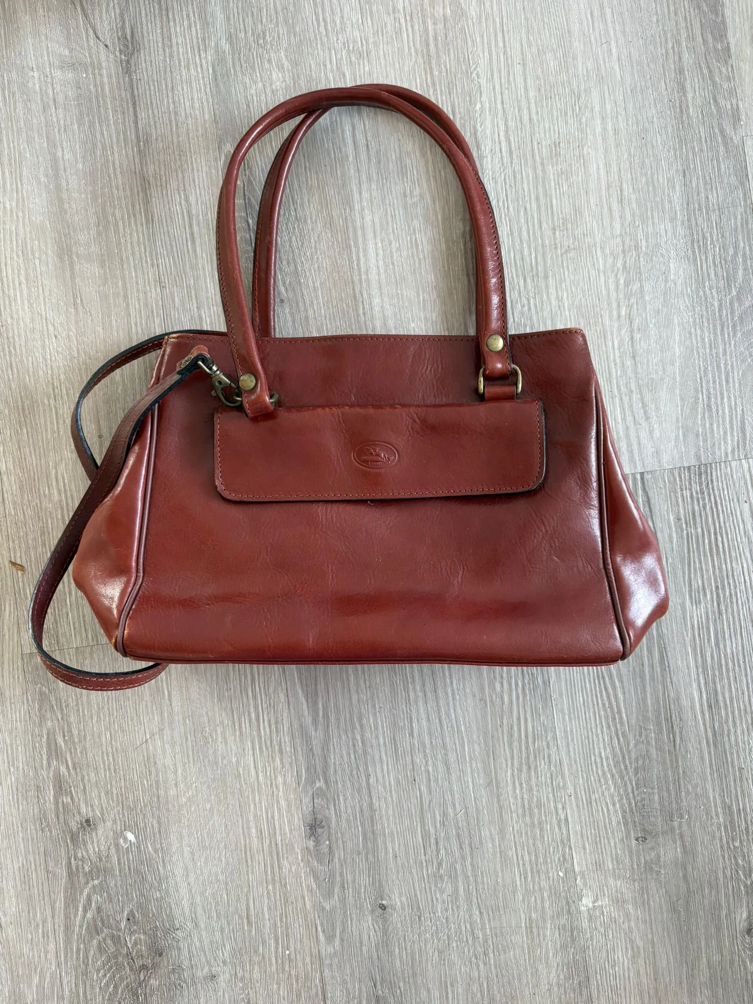 sacoche francinel cognac marron francinel paris dos