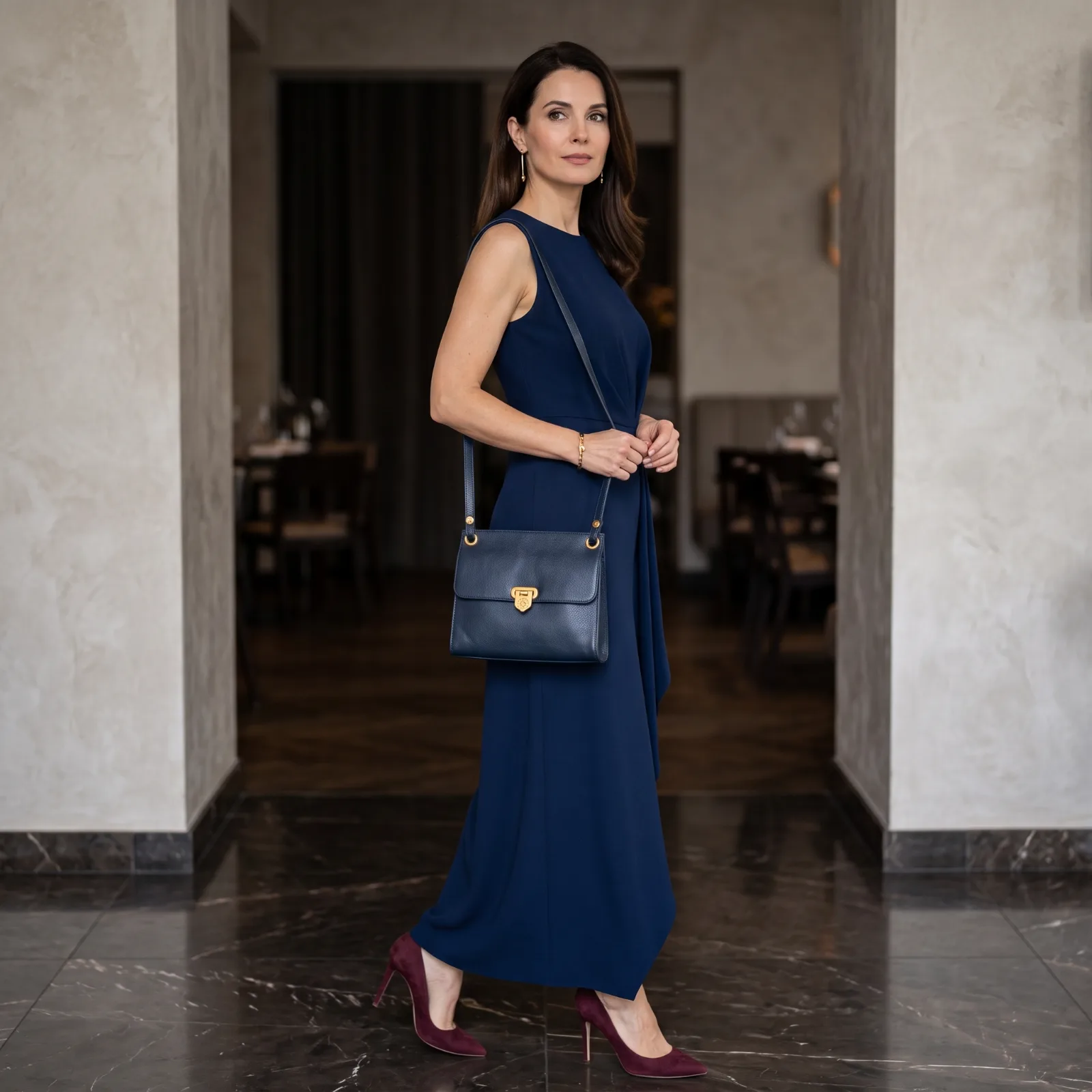 sacoche pourchet marine bleu pourchet paris face