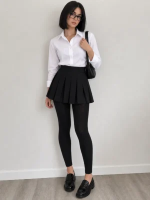 collant thermique double sans pieds generique noir porte