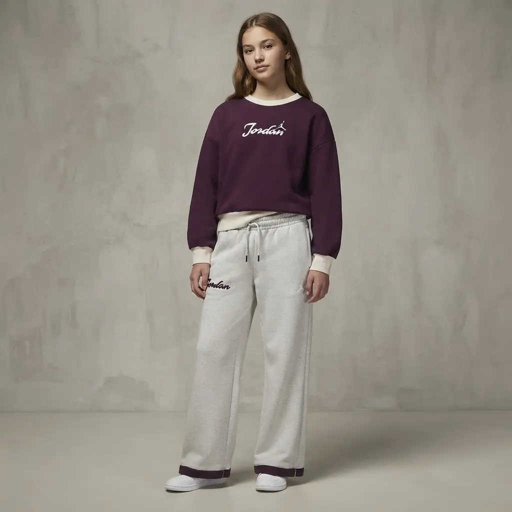 ensemble sweat et pantalon de jogging jordan violet beige porte