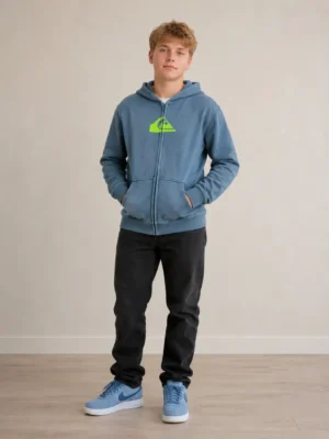 gilet zippe a capuche quiksilver vert quicksilver porte