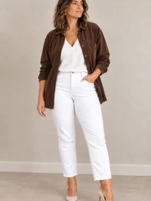 jean slim in extenso blanc porte