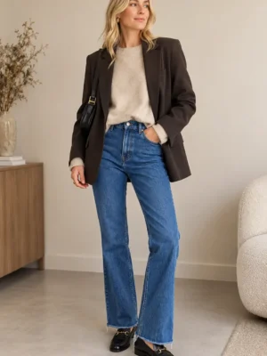 jean zara bleu porte