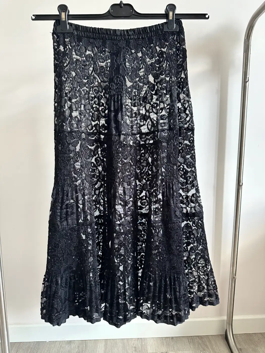 jupe dentelle noire made in france roseline dos