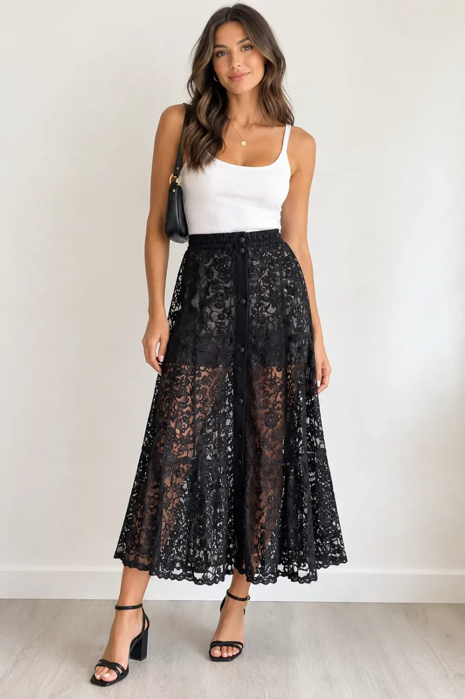 jupe dentelle noire made in france roseline porte