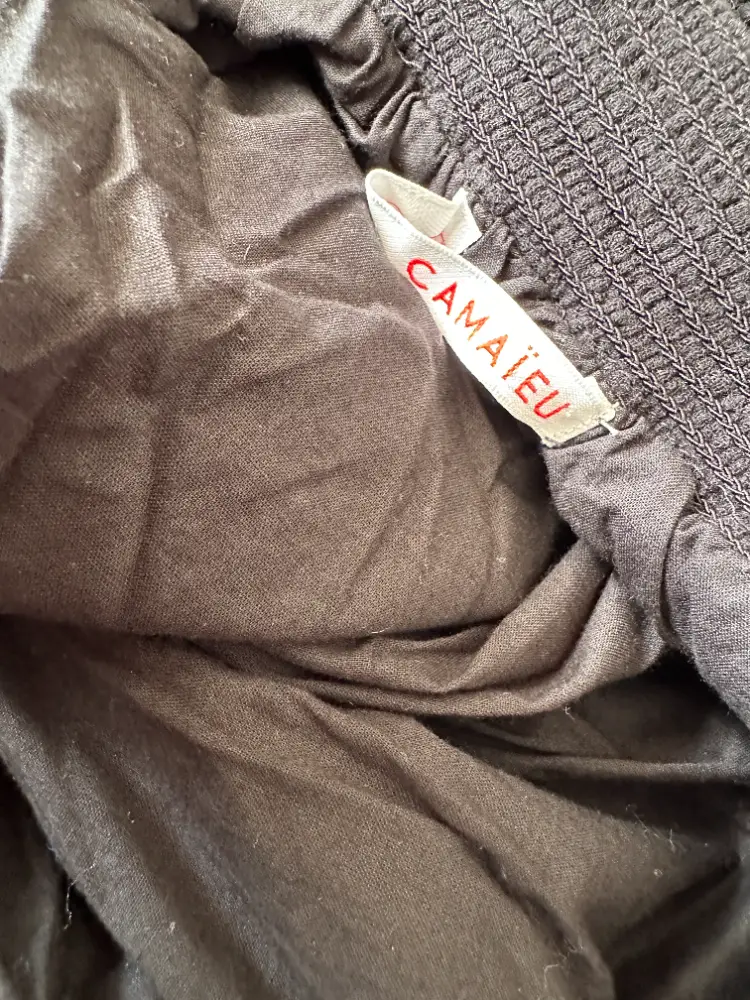 jupe longue noire smockee camaieu etiquette