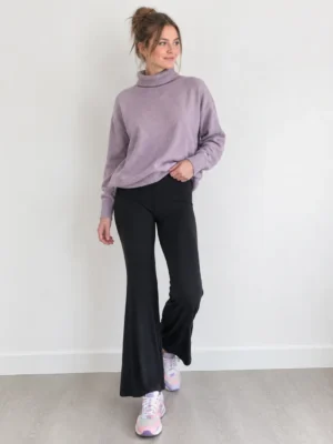 pantalon evase noir shein porte