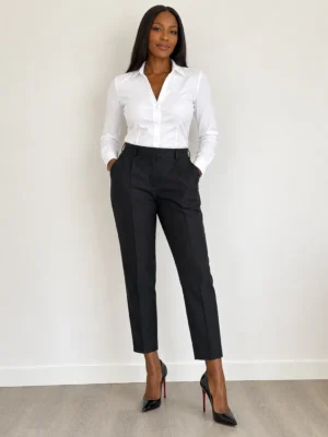 pantalon tailleur guess noir porte