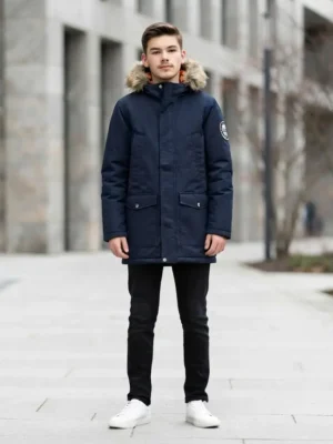 parka jack and jones avec capuche bleu jack ans jones face