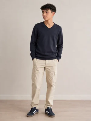 pull col tunisien teddy smith bleu porte