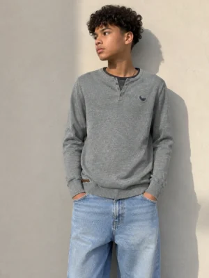 pull col v kaporal gris porte