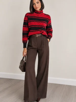 pull rouge et noir friperie