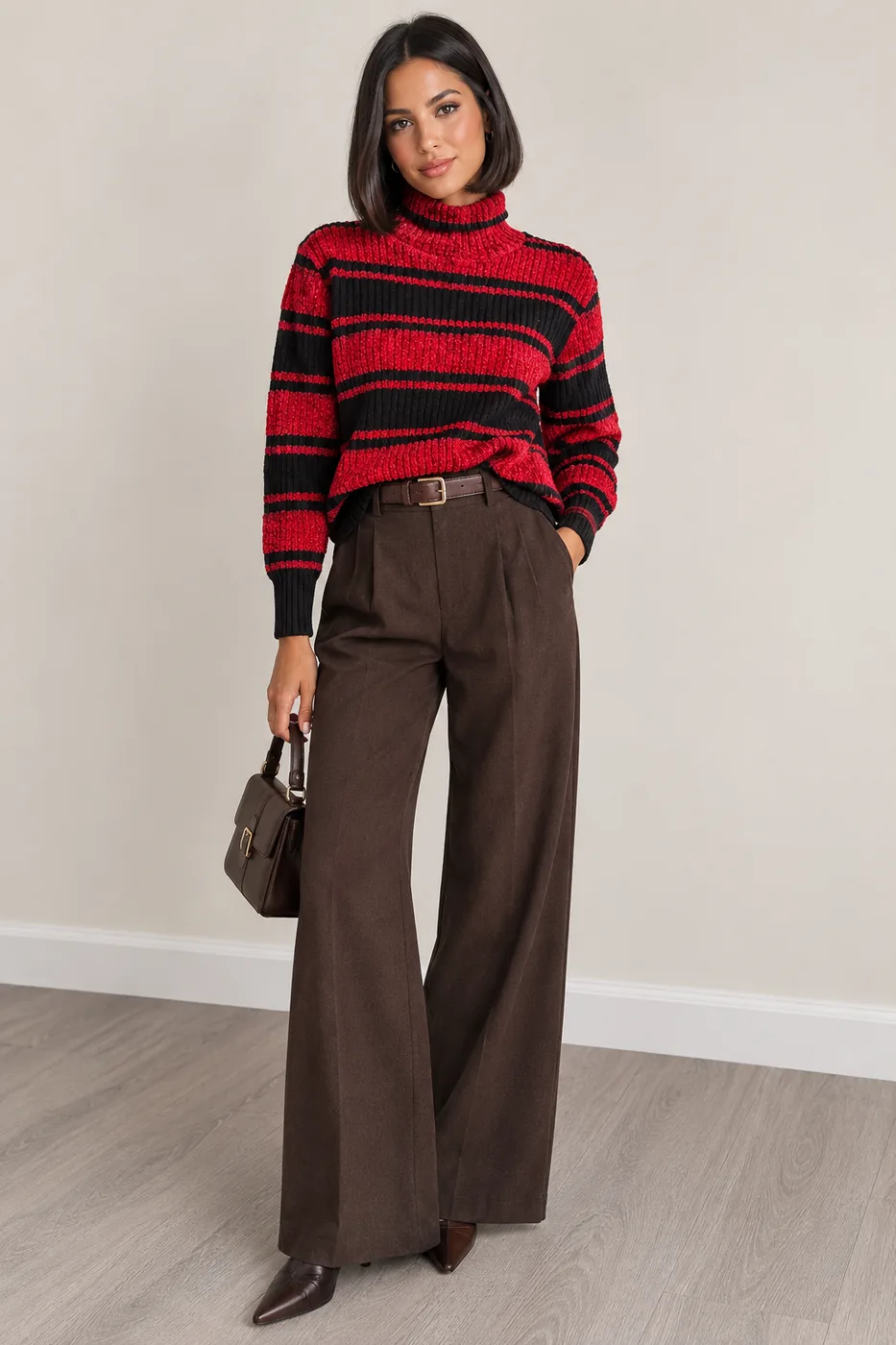 pull rouge et noir friperie