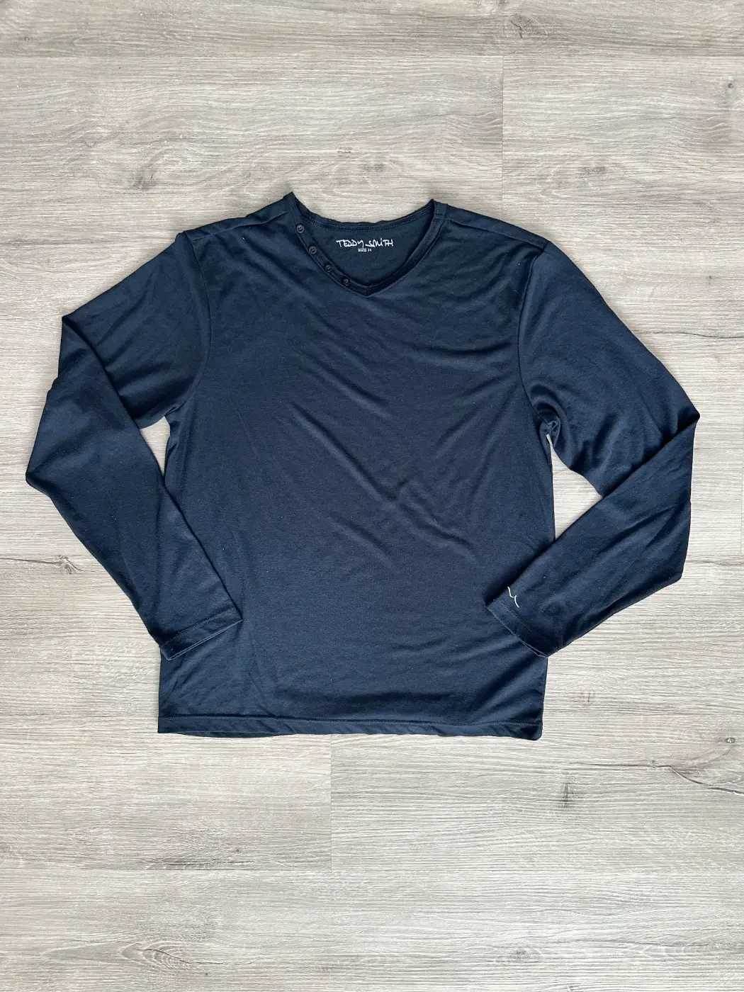 t shirt manches longues teddy smith bleu face